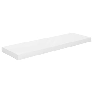 vidaXL Floating Wall Shelves 2 pcs High Gloss White 80x23.5x3.8 cm MDF