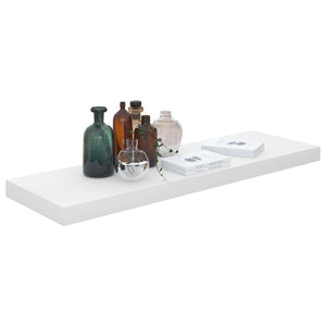 vidaXL Floating Wall Shelves 2 pcs High Gloss White 80x23.5x3.8 cm MDF