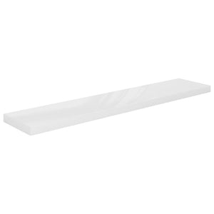 vidaXL Floating Wall Shelves 2 pcs High Gloss White 120x23.5x3.8 cm MDF