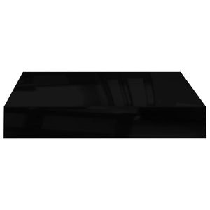 vidaXL Floating Wall Shelf High Gloss Black 23x23.5x3.8 cm MDF