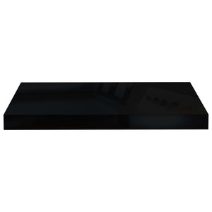 vidaXL Floating Wall Shelves 2 pcs High Gloss Black 50x23x3.8 cm MDF