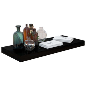 vidaXL Floating Wall Shelves 4 pcs High Gloss Black 60x23.5x3.8 cm MDF