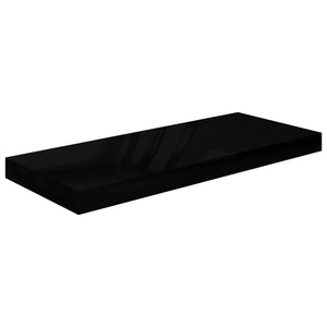 vidaXL Floating Wall Shelves 4 pcs High Gloss Black 60x23.5x3.8 cm MDF