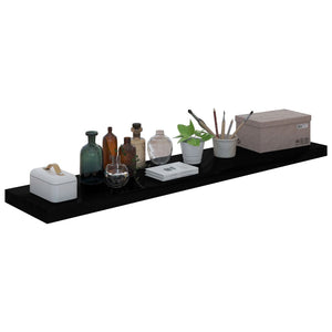 vidaXL Floating Wall Shelves 4 pcs High Gloss Black 120x23.5x3.8 cm MDF