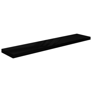 vidaXL Floating Wall Shelves 4 pcs High Gloss Black 120x23.5x3.8 cm MDF