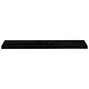 vidaXL Floating Wall Shelves 4 pcs High Gloss Black 120x23.5x3.8 cm MDF