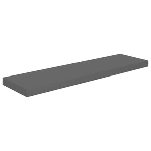 vidaXL Floating Wall Shelf High Gloss Grey 90x23.5x3.8 cm MDF