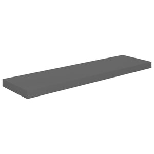 vidaXL Floating Wall Shelves 4 pcs High Gloss Grey 90x23.5x3.8 cm MDF