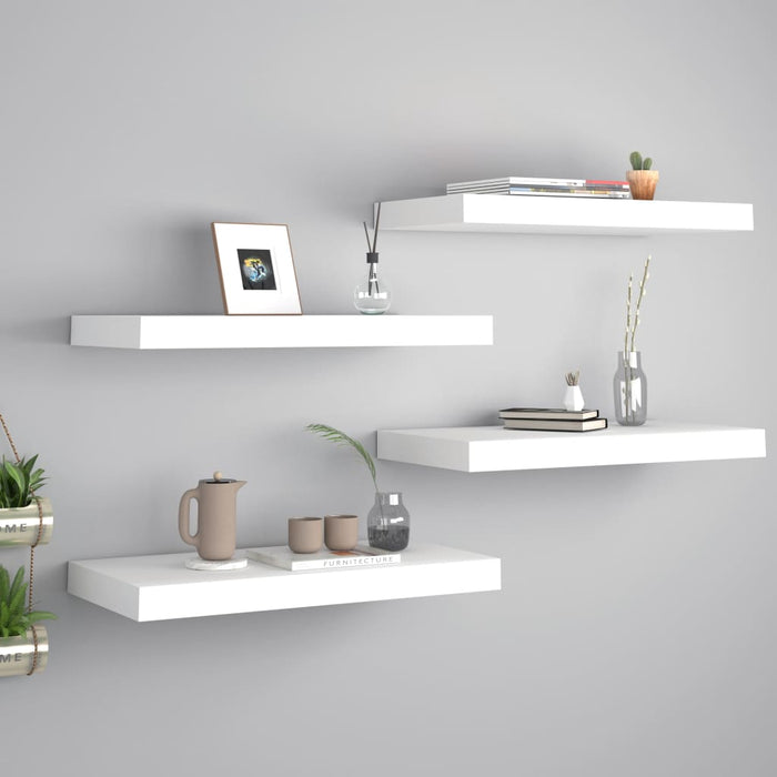 vidaXL Floating Wall Shelves 4 pcs White 50x23x3.8 cm MDF