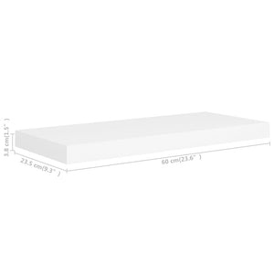 vidaXL Floating Wall Shelves 4 pcs White 60x23.5x3.8 cm MDF