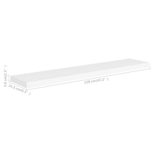 vidaXL Floating Wall Shelf White 120x23.5x3.8 cm MDF