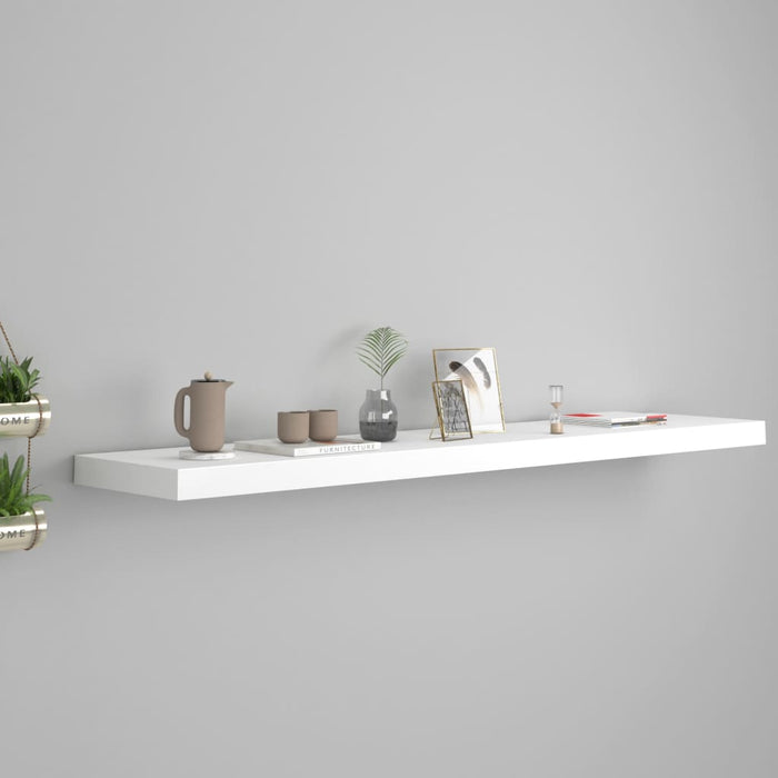 vidaXL Floating Wall Shelf White 120x23.5x3.8 cm MDF