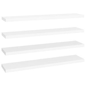 vidaXL Floating Wall Shelves 4 pcs White 120x23.5x3.8 cm MDF