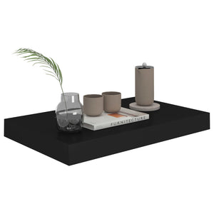 vidaXL Floating Wall Shelves 2 pcs Black 40x23x3.8 cm MDF
