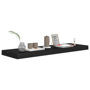 vidaXL Floating Wall Shelves 4 pcs Black 80x23.5x3.8 cm MDF