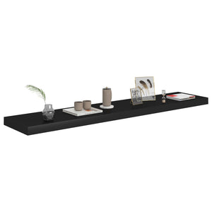 vidaXL Floating Wall Shelf Black 120x23.5x3.8 cm MDF