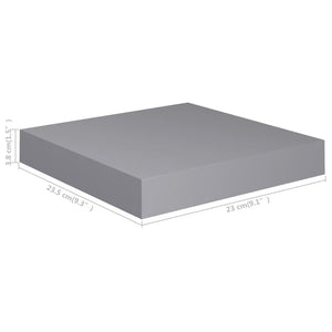 vidaXL Floating Wall Shelves 4 pcs Grey 23x23.5x3.8 cm MDF