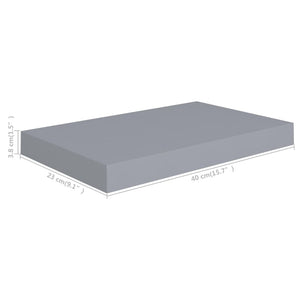 vidaXL Floating Wall Shelf Grey 40x23x3.8 cm MDF