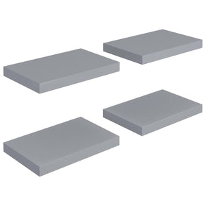 vidaXL Floating Wall Shelves 4 pcs Grey 40x23x3.8 cm MDF