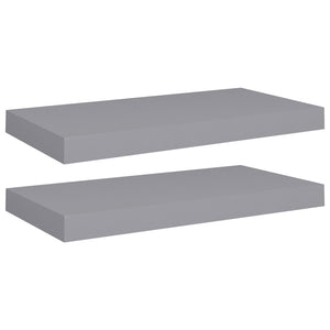 vidaXL Floating Wall Shelves 2 pcs Grey 50x23x3.8 cm MDF