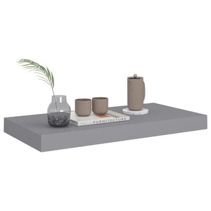 vidaXL Floating Wall Shelves 2 pcs Grey 50x23x3.8 cm MDF