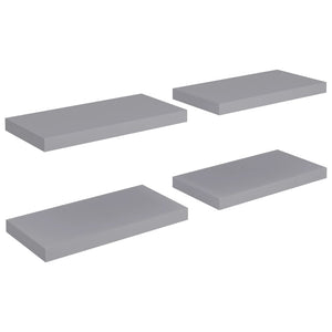 vidaXL Floating Wall Shelves 4 pcs Grey 50x23x3.8 cm MDF