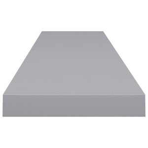 vidaXL Floating Wall Shelves 2 pcs Grey 120x23.5x3.8 cm MDF