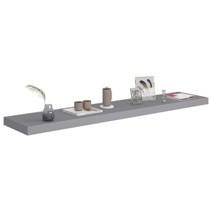 vidaXL Floating Wall Shelves 2 pcs Grey 120x23.5x3.8 cm MDF