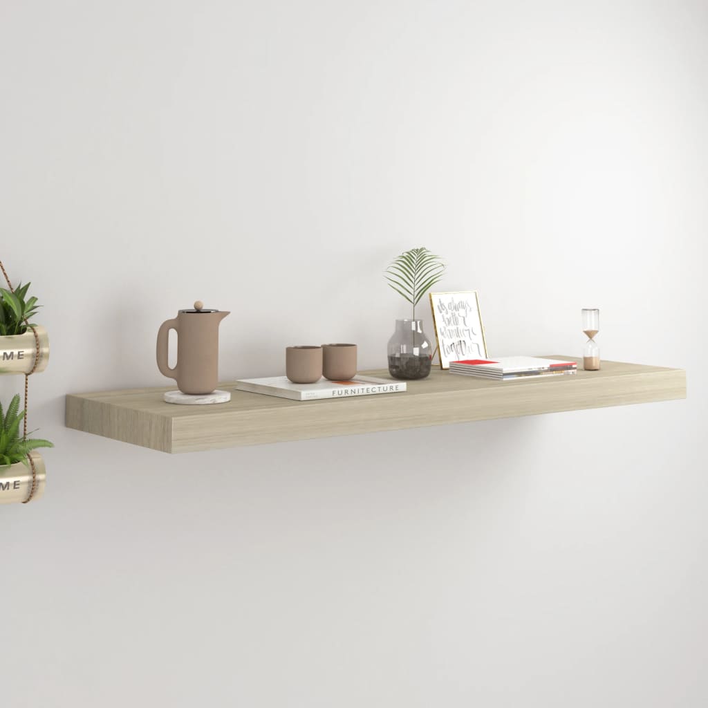 vidaXL Floating Wall Shelf Oak 80x23.5x3.8 cm MDF