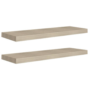 vidaXL Floating Wall Shelves 2 pcs Oak 80x23.5x3.8 cm MDF