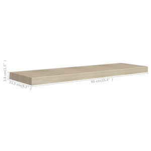 vidaXL Floating Wall Shelf Oak 90x23.5x3.8 cm MDF