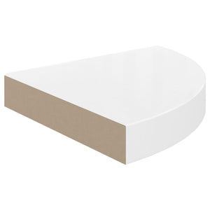 vidaXL Floating Corner Shelf High Gloss White 25x25x3.8 cm MDF