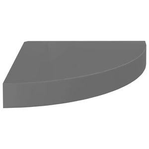 vidaXL Floating Corner Shelf High Gloss Grey 25x25x3.8 cm MDF