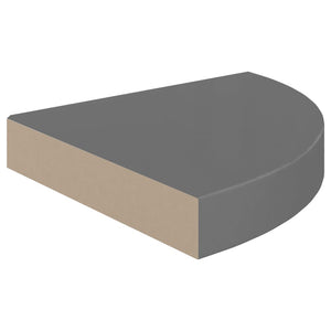 vidaXL Floating Corner Shelf High Gloss Grey 25x25x3.8 cm MDF