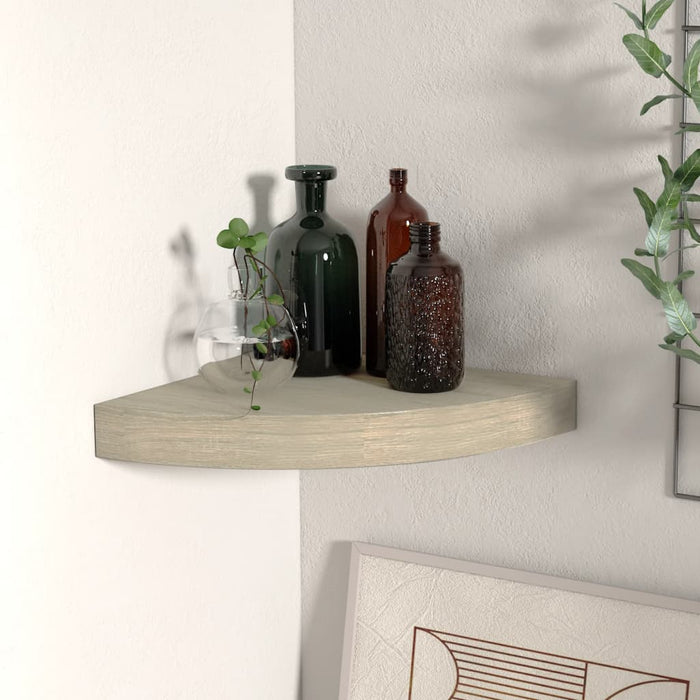 vidaXL Floating Corner Shelf Oak 25x25x3.8 cm MDF