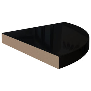 vidaXL Floating Corner Shelves 2 pcs High Gloss Black 35x35x3.8 cm MDF