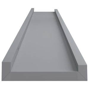 vidaXL Picture Frame Ledge Shelves 2 pcs Grey 80x9x3 cm MDF