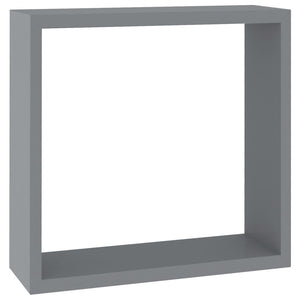 vidaXL Wall Cube Shelves 3 pcs Grey MDF