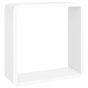 vidaXL Wall Cube Shelves 3 pcs White MDF