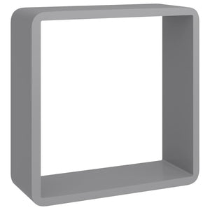 vidaXL Wall Cube Shelves 3 pcs Grey MDF