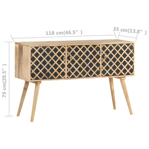 vidaXL Sideboard 118x35x75 cm Solid Mango Wood