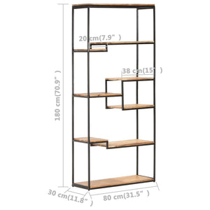 vidaXL Bookcase 80x30x180 cm Solid Acacia Wood