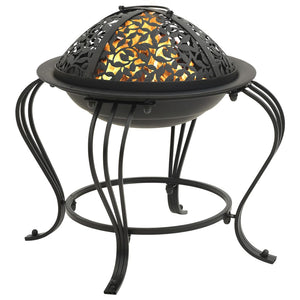 vidaXL Fire Pit with Poker 49 cm Steel