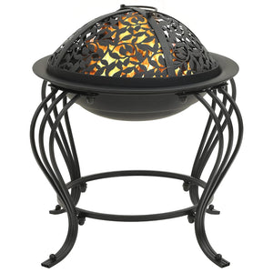 vidaXL Fire Pit with Poker 49 cm Steel