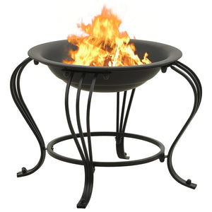 vidaXL Fire Pit with Poker 49 cm Steel