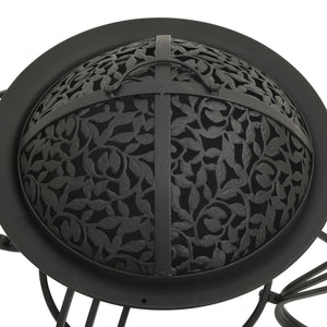 vidaXL Fire Pit with Poker 49 cm Steel