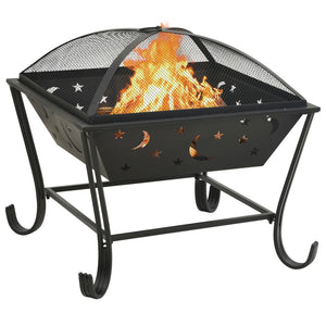 vidaXL Fire Pit with Poker 62 cm XXL Steel