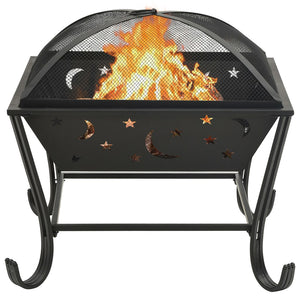 vidaXL Fire Pit with Poker 62 cm XXL Steel