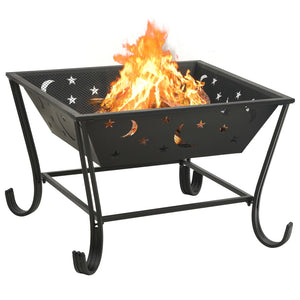 vidaXL Fire Pit with Poker 62 cm XXL Steel