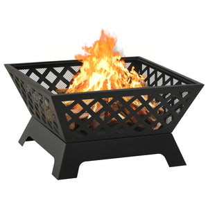 vidaXL Fire Pit with Poker 64 cm XXL Steel